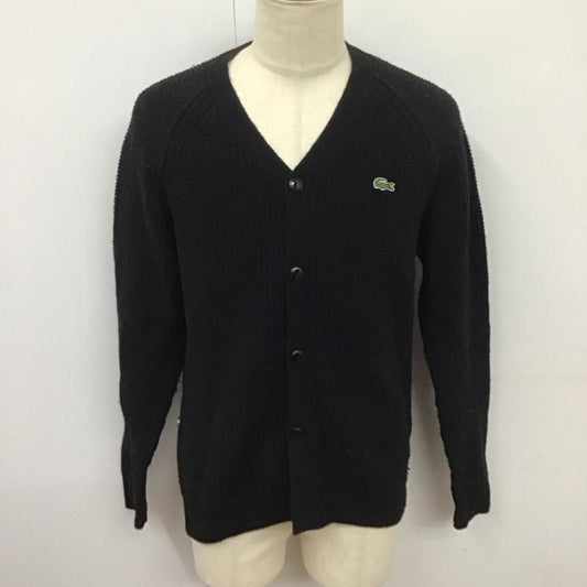 ラコステ LACOSTE カーディガン 長袖 長袖ニットカーディガン リブニットカーディガン 前ボタン 4 ロゴ、文字 黒 / ブラック /  メンズ USED 古着 中古 10123806