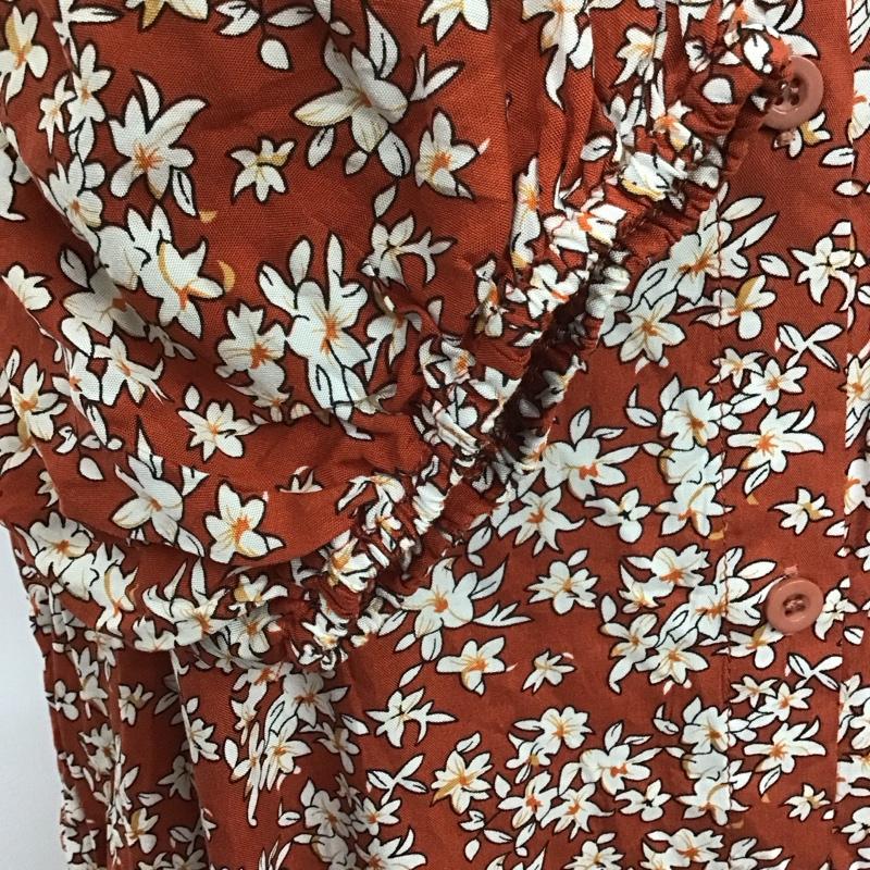 古着 USED ワンピース ロングスカート ZANZEA 半袖 前開き Vネック S 花柄 茶 / ブラウン /  レディース USED 古着 中古 10115323