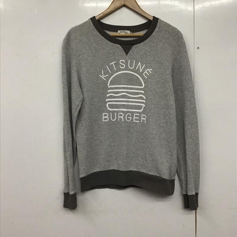 メゾンキツネ MAISON KITSUNE トレーナー 長袖 長袖トレーナー スウェット クルーネック プルオーバー S プリント 灰 / グレー /  レディース USED 古着 中古 10142665