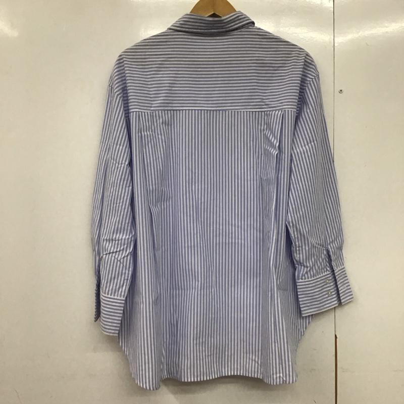 サマンサモスモスブルー Samansa Mos2 blue シャツ、ブラウス 長袖 1711594 FREE ストライプ 白 / ホワイト / X 青 / ブルー /  レディース USED 古着 中古 10144101