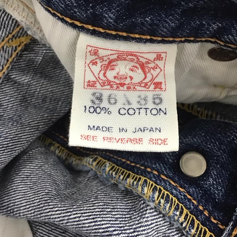 エヴィス EVISU パンツ デニム、ジーンズ デニムパンツ ワイドパンツ カジュアルパンツ 36インチ 無地 インディゴ / インディゴ /  メンズ USED 古着 中古 10145531