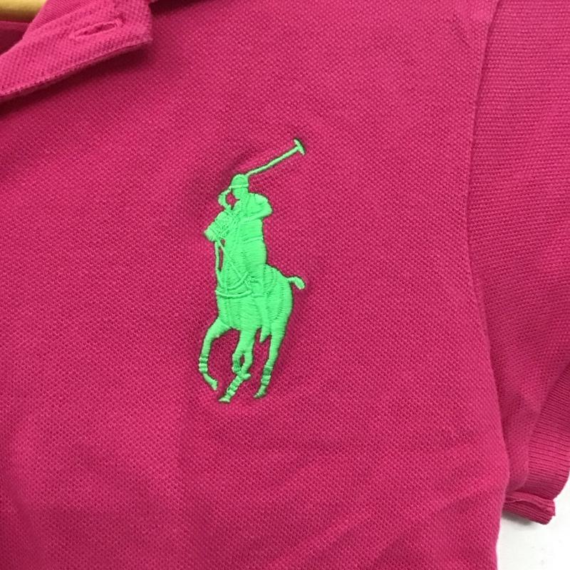 ラルフローレン RALPHLAUREN ポロシャツ 半袖 半袖ポロシャツ カラーシャツ 半袖カットソー XL ロゴ、文字 桃 / ピンク /  レディース USED 古着 中古 10132957