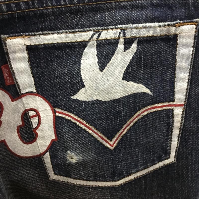 リーバイストラウスアンドコー Levi Strauss & co. パンツ デニム、ジーンズ デニムパンツ ストレートパンツ ワイドパンツ カジュアルパンツ 33インチ プリント インディゴ / インディゴ /  メンズ USED 古着 中古 10114135