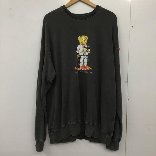 ヘッドグーニー HEADGOONIE トレーナー 長袖 長袖トレーナー スウェット クルーネック プルオーバー XXL プリント 灰 / グレー /  メンズ USED 古着 中古 10129301