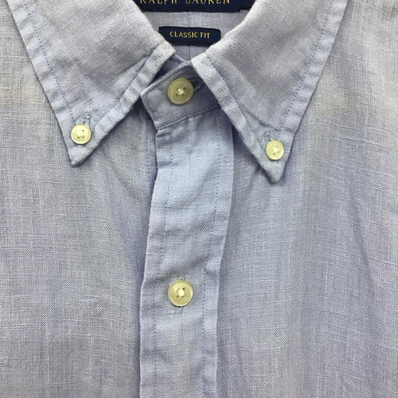 ポロバイラルフローレン Polo by RALPH LAUREN シャツ、ブラウス 長袖 長袖シャツ 無地シャツ カラーシャツ ボタンダウンシャツ M ロゴ、文字 水色 / ライトブルー /  メンズ USED 古着 中古 10132315