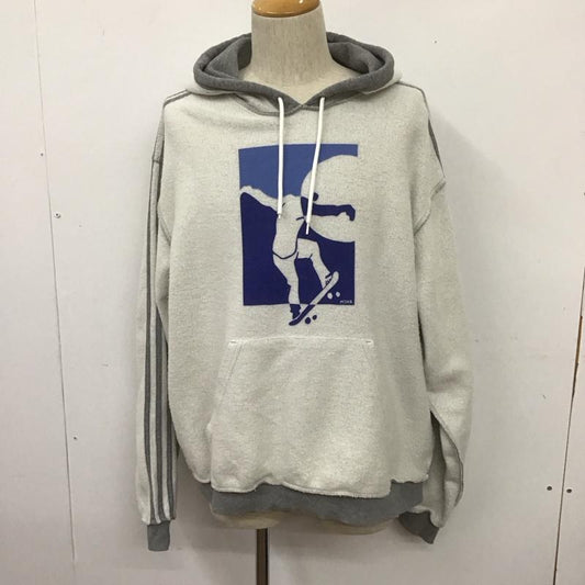 アディダス adidas パーカー 長袖 ec7306 パーカー 長袖スエット スポーツウェア ロゴ、文字 灰 / グレー /  メンズ USED 古着 中古 10108486