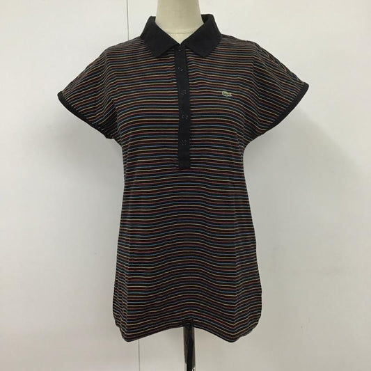 ラコステ LACOSTE ポロシャツ 半袖 半袖ポロシャツ カラーシャツ 半袖カットソー 42 ボーダー柄 マルチカラー / マルチカラー /  レディース USED 古着 中古 10113709
