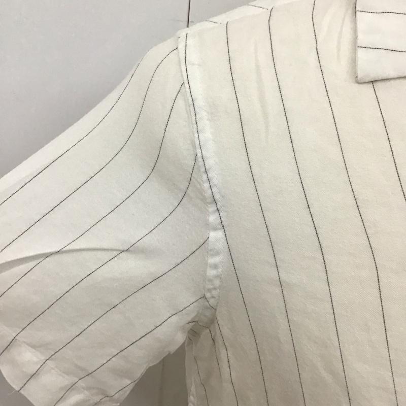 サタデーズサーフニューヨークシティー SATURDAYS SURF NYC シャツ、ブラウス 半袖 BBG-5715-B オープンカラーシャツ 開襟 XS ストライプ 白 / ホワイト / X 黒 / ブラック /  メンズ USED 古着 中古 10113087