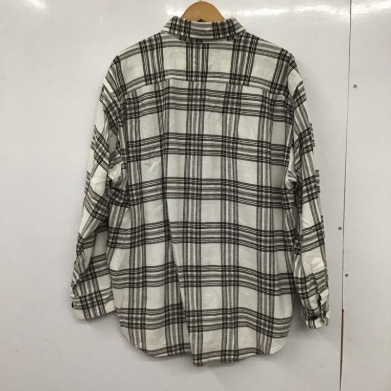 ゴールド GOLD シャツ、ブラウス 長袖 長袖シャツ チェックシャツ カラーシャツ ネルシャツ S チェック 白 / ホワイト / X 茶 / ブラウン /  メンズ USED 古着 中古 10134889