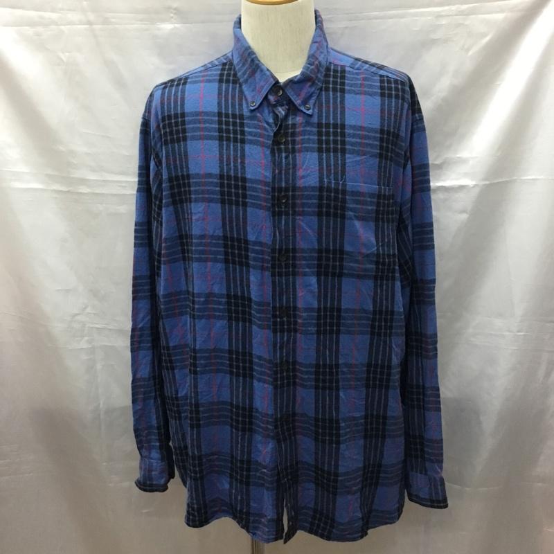 エルエルビーン L.L.Bean シャツ、ブラウス 長袖 228061 ボタンダウン XL チェック 青 / ブルー / X 黒 / ブラック / X 赤 / レッド /  メンズ USED 古着 中古 10116096