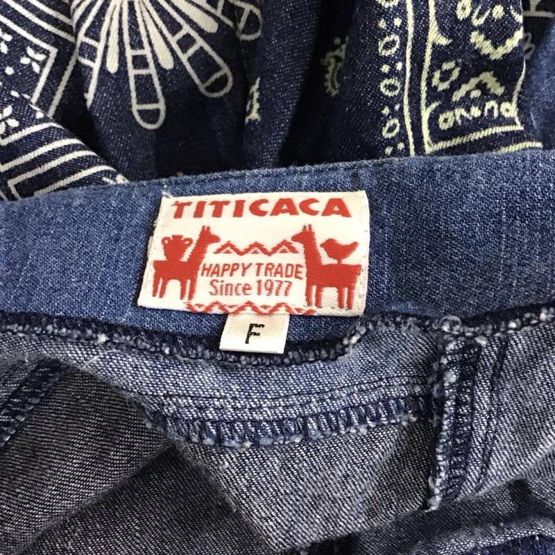 チチカカ TITICACA ワンピース ひざ丈スカート GSYBA033 バンダナデニム 七分袖 FREE バンダナ柄 インディゴ / インディゴ /  レディース USED 古着 中古 10114906