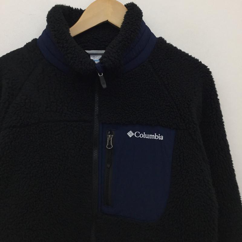 コロンビア Columbia ジャケット、上着 ジャケット、ブレザー PM3856 フリース　ボアジャケット M ロゴ、文字 黒 / ブラック /  メンズ USED 古着 中古 10138526