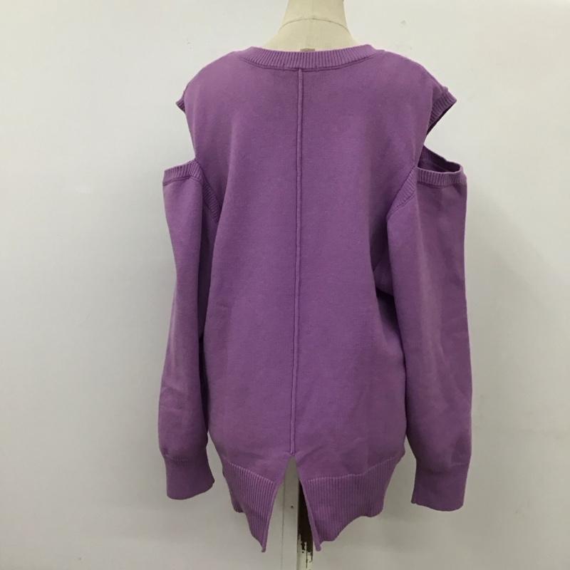 ニコアンド niko and... ニット、セーター 長袖 L 無地 紫 / パープル /  レディース USED 古着 中古 10117715