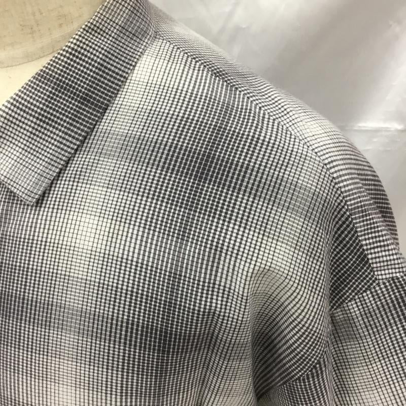 ロット ホロン lot holon シャツ、ブラウス 半袖 半袖シャツ カラーシャツ チェックシャツ カジュアルシャツ 46 チェック 白 / ホワイト / X 灰 / グレー /  メンズ USED 古着 中古 10105802