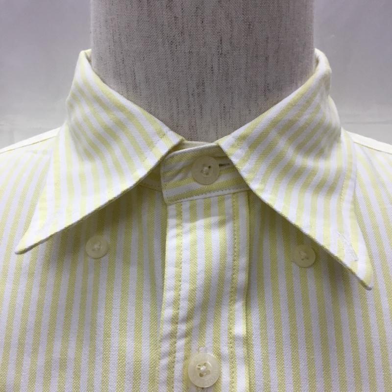 ブルックスブラザーズ BROOKS BROTHERS シャツ、ブラウス 長袖 ボタンダウン ストライプ M ワンポイント 白 / ホワイト / X 黄 / イエロー /  メンズ USED 古着 中古 10111380