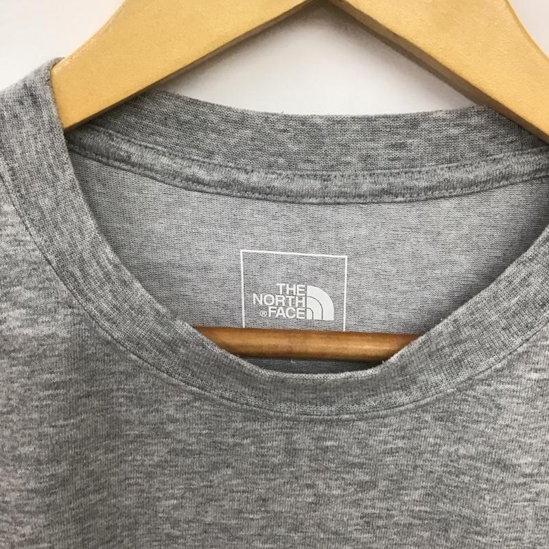 ザノースフェイス THE NORTH FACE Tシャツ 半袖 nt32108 バンダナスクエアロゴ プリントTシャツ L ロゴ、文字 灰 / グレー /  メンズ USED 古着 中古 10150991