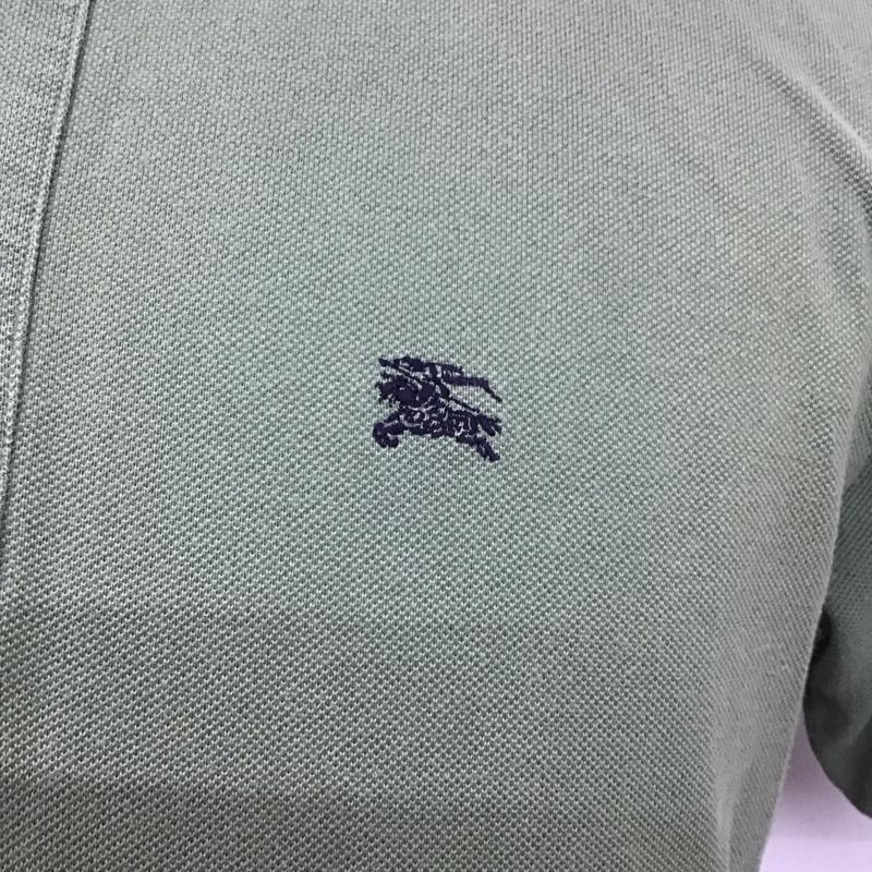 バーバリーズ BURBERRYS ポロシャツ 半袖 半袖ポロシャツ カラーシャツ 半袖カットソー L ロゴ、文字 カーキ / カーキ /  メンズ USED 古着 中古 10112756