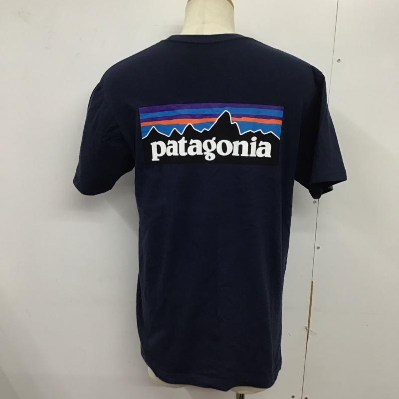 パタゴニア patagonia Tシャツ 半袖 半袖カットソー プリントTシャツ クルーネックカットソー M ロゴ、文字 紺 / ネイビー /  メンズ USED 古着 中古 10124353