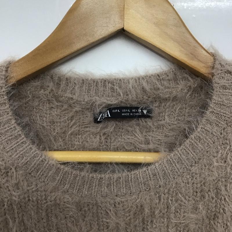 ザラ ZARA ニット、セーター 半袖 790 427 710 クルーネック L 無地 桃 / ピンク /  レディース USED 古着 中古 10146394
