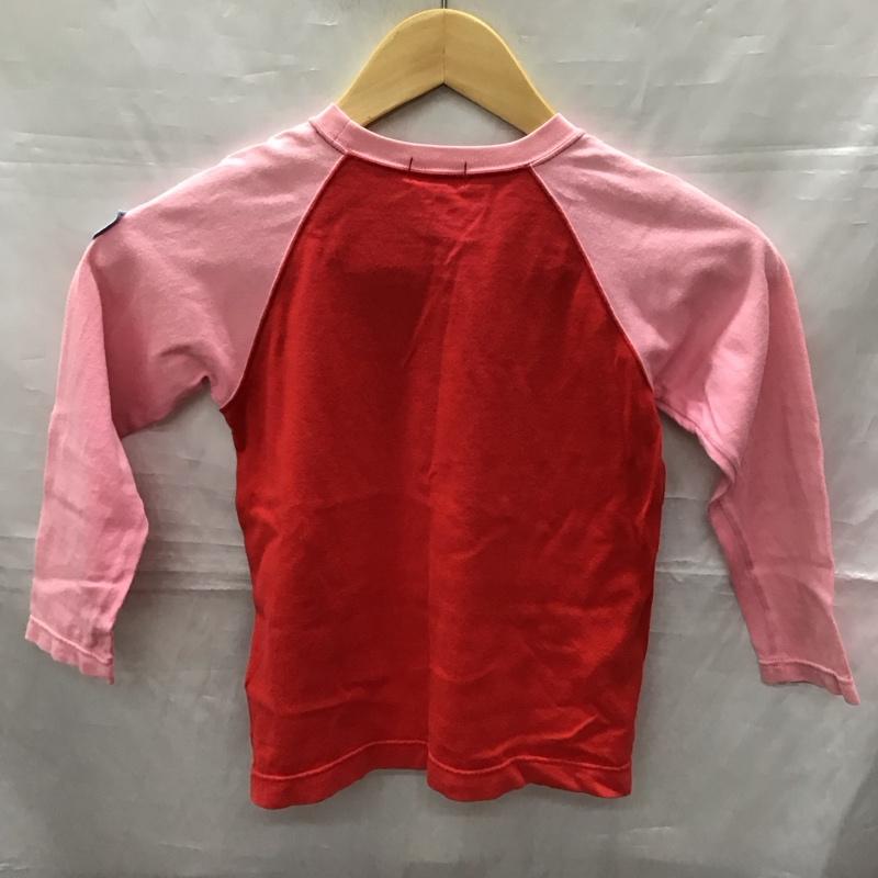 ミキハウス MIKIHOUSE Tシャツ 長袖 13-5224-238 ラグランスリーブ キッズ 120cm 120cm ロゴ、文字 桃 / ピンク / X 赤 / レッド /  ガールズ USED 古着 中古 10116901