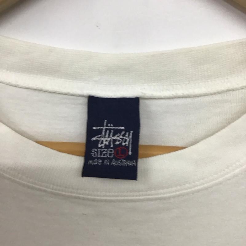 ステューシー STUSSY Tシャツ 半袖 半袖カットソー プリントTシャツ クルーネックカットソー 90s ドラゴン L プリント 白 / ホワイト /  メンズ USED 古着 中古 10146181