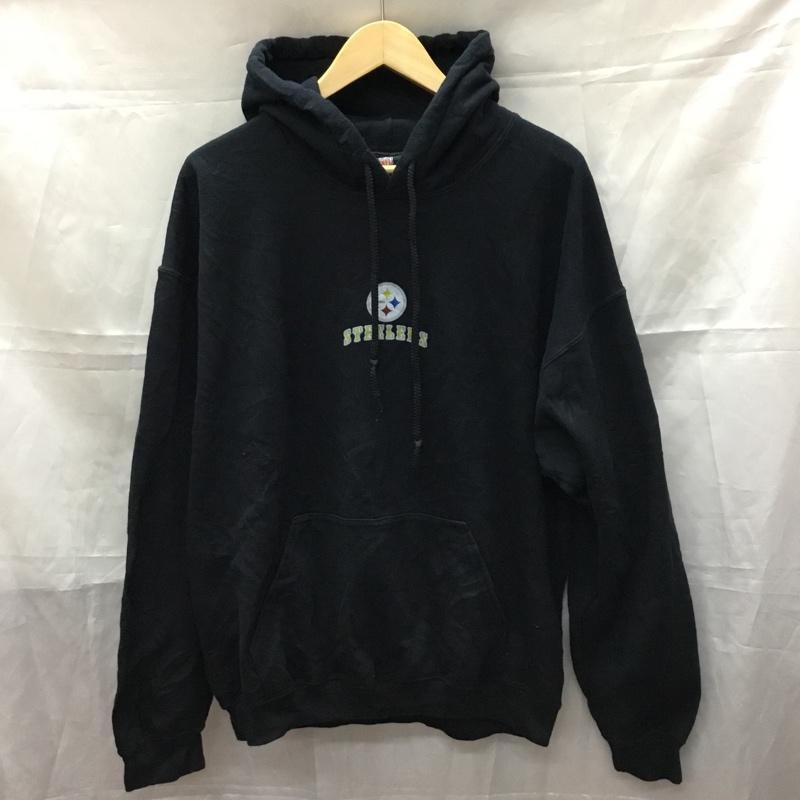 古着 USED パーカー 長袖 L プリント 黒 / ブラック /  メンズ USED 古着 中古 10110782