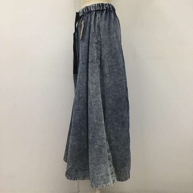 ニコアンド niko and... スカート ロングスカート ロングスカート フレアスカート カジュアルスカート L 無地 インディゴ / インディゴ /  レディース USED 古着 中古 10113071