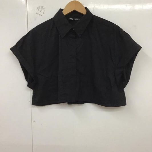 ザラ ZARA シャツ、ブラウス 半袖 M 無地 黒 / ブラック /  レディース USED 古着 中古 10129392