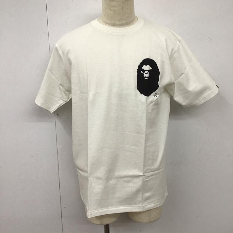 ベイプ BAPE Tシャツ 半袖 半袖カットソー プリントTシャツ クルーネックカットソー L ロゴ、文字 白 / ホワイト /  メンズ USED 古着 中古 10111946