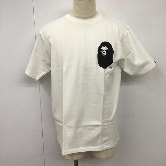 ベイプ BAPE Tシャツ 半袖 半袖カットソー プリントTシャツ クルーネックカットソー L ロゴ、文字 白 / ホワイト /  メンズ USED 古着 中古 10111946