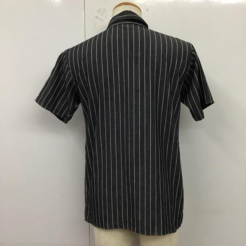 ベンデイビス BEN DAVIS シャツ、ブラウス 半袖 ハーフジップ ストライプ ワンポイント 黒 / ブラック / X 白 / ホワイト /  メンズ USED 古着 中古 10123510