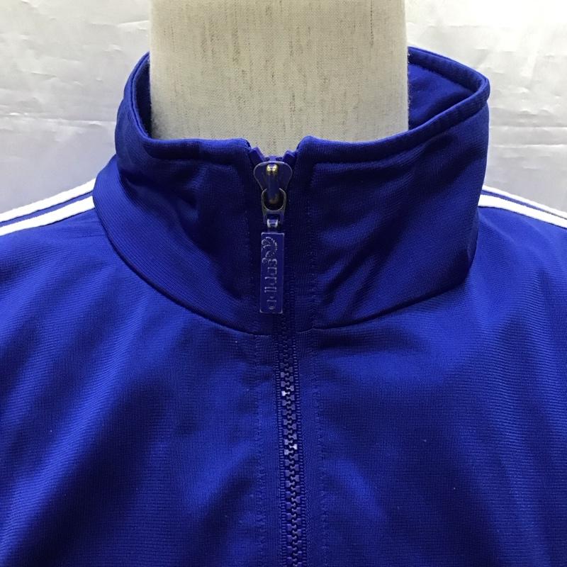 アディダス adidas ジャケット、上着 ジャケット、ブレザー ジップアップジャケット ジャンパー ジャージ 古着 S ロゴ、文字 白 / ホワイト / X 青 / ブルー /  メンズ USED 古着 中古 10120506