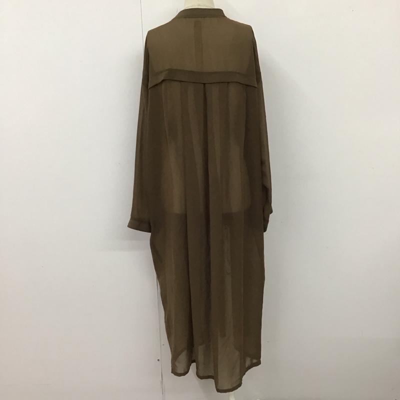 ジーナシス JEANASIS カーディガン 長袖 JS063410MC シアー ロング丈 FREE 無地 茶 / ブラウン /  レディース USED 古着 中古 10116506
