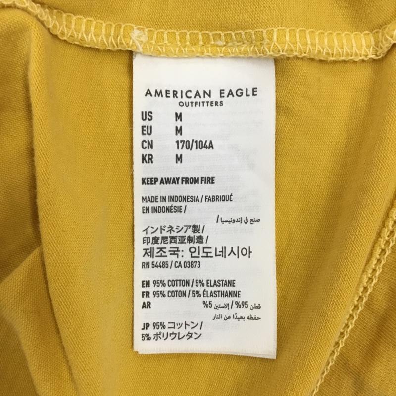 アメリカンイーグル AMERICANEAGLE Tシャツ 半袖 Vネック M ワンポイント 黄 / イエロー /  メンズ USED 古着 中古 10115516