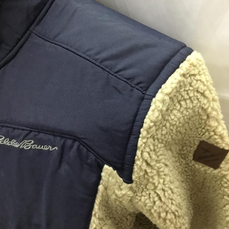 エディーバウアー Eddie Bauer ジャケット、上着 ジャケット、ブレザー ボア フリース M ロゴ、文字 ベージュ / ベージュ / X 紺 / ネイビー /  メンズ USED 古着 中古 10111360