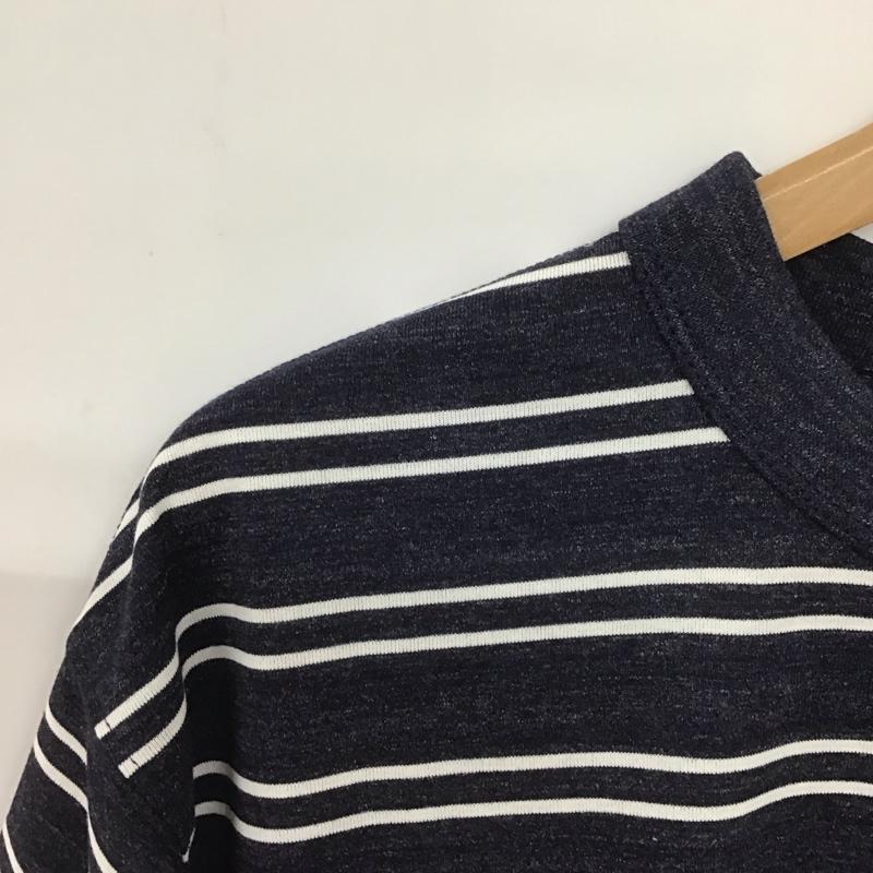 ジャック・ウルフスキン Jack Wolfskin Tシャツ 半袖 半袖カットソー プリントTシャツ クルーネックカットソー M ボーダー柄 白 / ホワイト / X 紺 / ネイビー /  メンズ USED 古着 中古 10148246