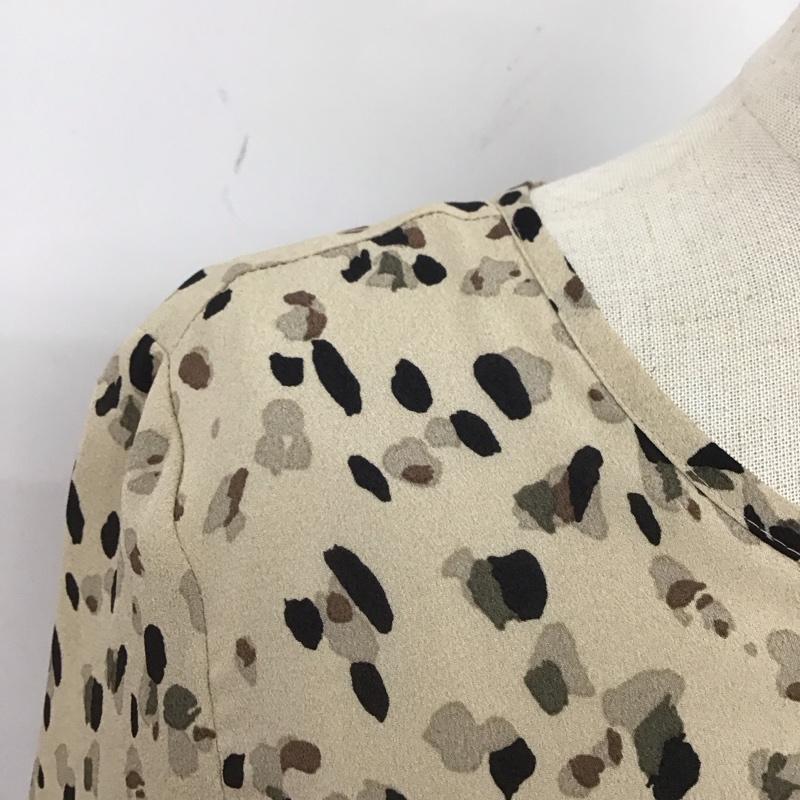 ナチュラルビューティーベーシック NATURAL BEAUTY BASIC ワンピース ロングスカート 017-9240906 長袖ロングワンピース クルーネックカットソー 総柄 S 総柄 茶 / ブラウン /  レディース USED 古着 中古 10116973