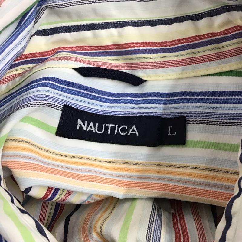 ノーティカ NAUTICA シャツ、ブラウス 長袖 長袖シャツ ストライプシャツ カラーシャツ L ストライプ マルチカラー / マルチカラー /  メンズ USED 古着 中古 10125067