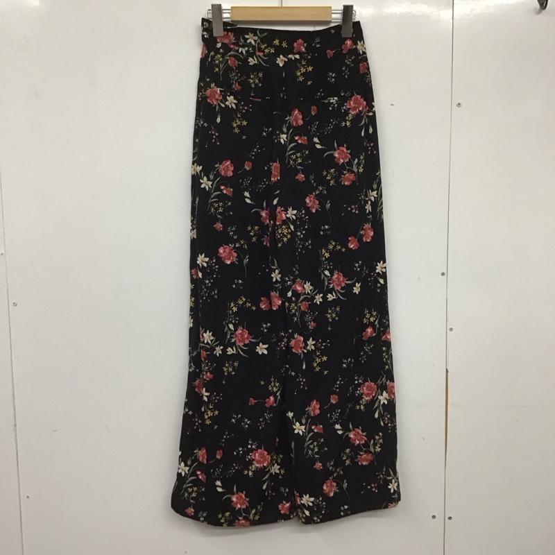 エモダ EMODA ボトムス ボトムス 041740751501-01 CHOOSEワイドタックパンツ M 花柄 黒 / ブラック /  レディース USED 古着 中古 10138978
