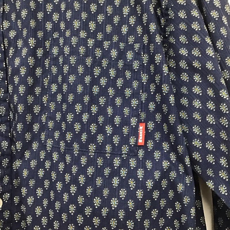 ファクト fuct シャツ、ブラウス 長袖 長袖シャツ 総柄シャツ カラーシャツ XL プリント 紺 / ネイビー /  メンズ USED 古着 中古 10145266