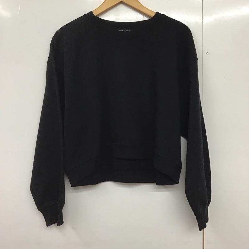 ザラ ZARA トレーナー 長袖 5584 314 800 スウェット 裏起毛 L 無地 黒 / ブラック /  レディース USED 古着 中古 10142142