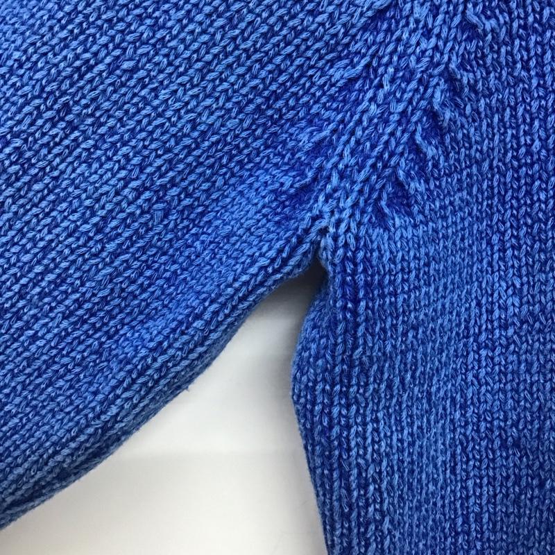 メイプル melple ニット、セーター 長袖 長袖ニットカットソー クルーネック セーター L 無地 青 / ブルー /  レディース USED 古着 中古 10145124