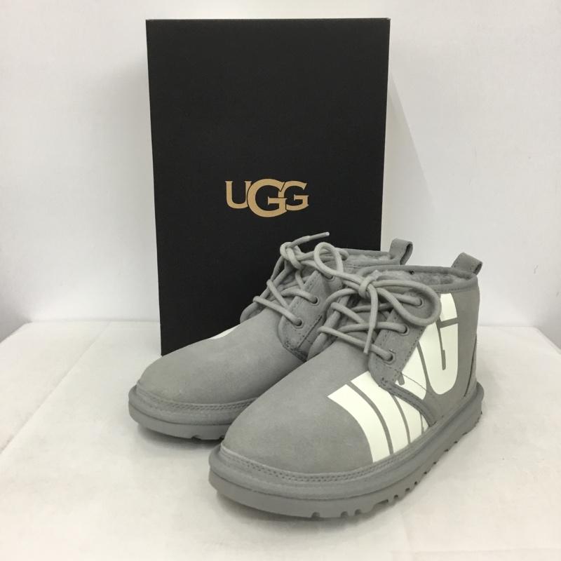 アグ UGG ブーツ ショートブーツ 1128215 Neumel Chopd レースアップ 24cm 箱有 24.0cm ロゴ、文字 灰 / グレー /  レディース USED 古着 中古 10145143
