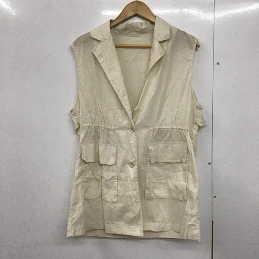 アズールバイマウジー AZUL BY MOUSSY ベスト ベスト 250hsm30-287c ドロストリングシアーベスト ノースリーブカットソー FREE 無地 白 / ホワイト /  レディース USED 古着 中古 10142693