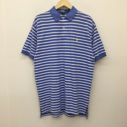 ポロラルフローレン POLO RALPH LAUREN ポロシャツ 半袖 L ボーダー柄 青 / ブルー /  メンズ USED 古着 中古 10133532