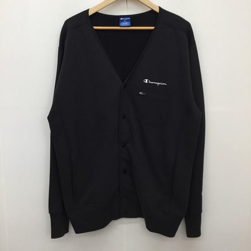チャンピオン Champion カーディガン 長袖 C8-SS004 XL ロゴ、文字 黒 / ブラック /  メンズ USED 古着 中古 10142564