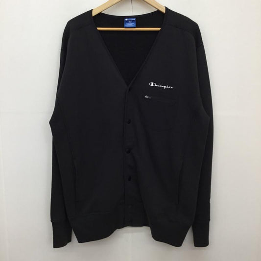 チャンピオン Champion カーディガン 長袖 C8-SS004 XL ロゴ、文字 黒 / ブラック /  メンズ USED 古着 中古 10142564