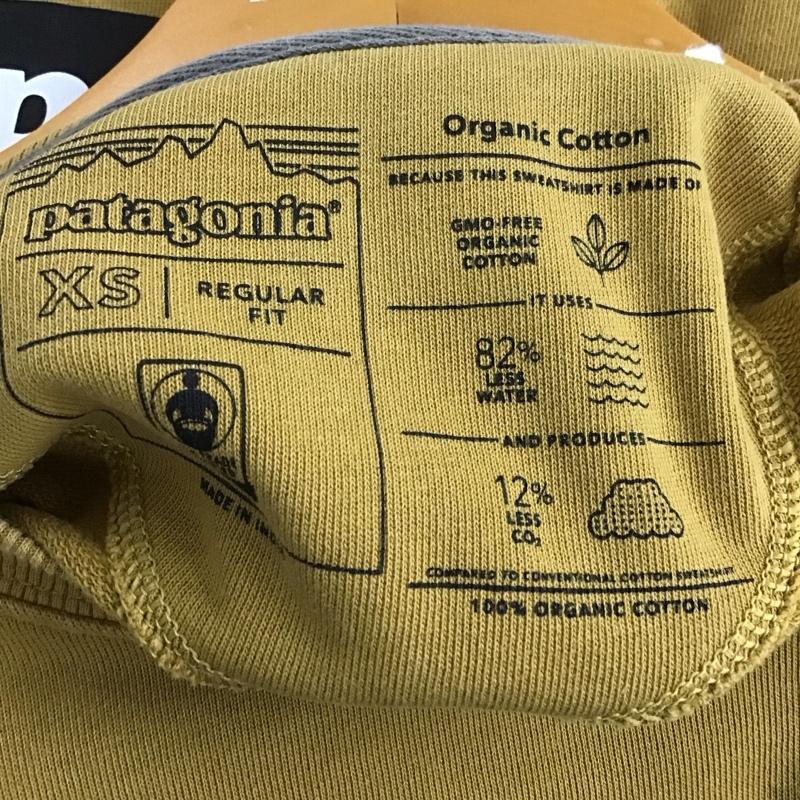 パタゴニア patagonia トレーナー 長袖 長袖トレーナー スウェット クルーネック プルオーバー XS ロゴ、文字 マスタード / マスタード /  メンズ USED 古着 中古 10146777