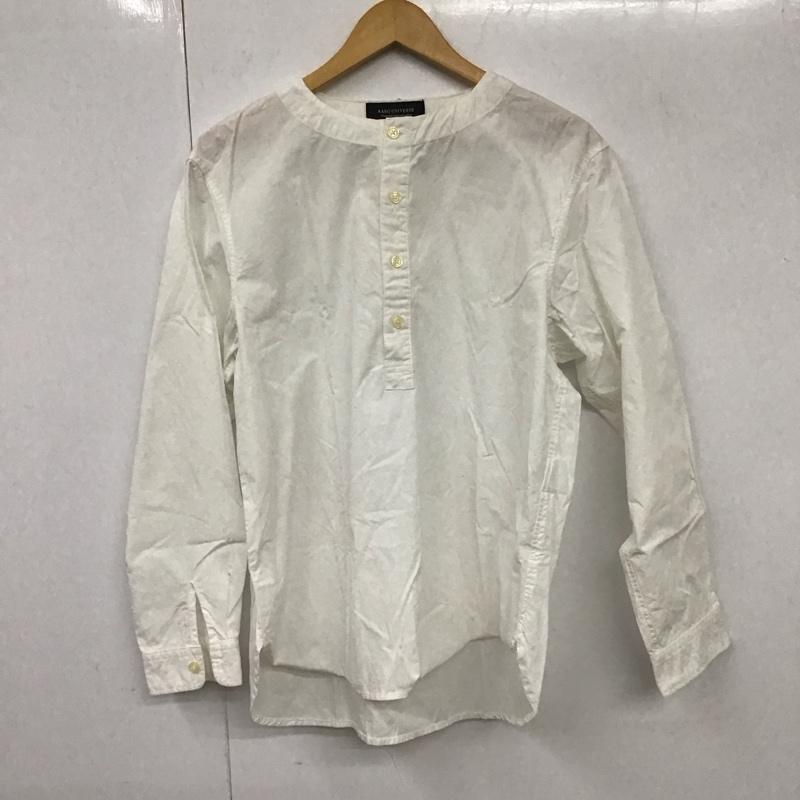 ナノユニバース nano・universe シャツ、ブラウス 長袖 長袖シャツ 無地シャツ ノーカラーシャツ M 無地 白 / ホワイト /  メンズ USED 古着 中古 10131119