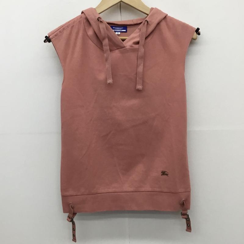バーバリーブルーレーベル BURBERRY BLUE LABEL パーカー 半袖 ノースリーブパーカー 38 ロゴ、文字 桃 / ピンク /  レディース USED 古着 中古 10130848